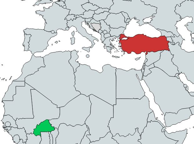 Calculate Shipping Costs from Turkey to Burkina Faso